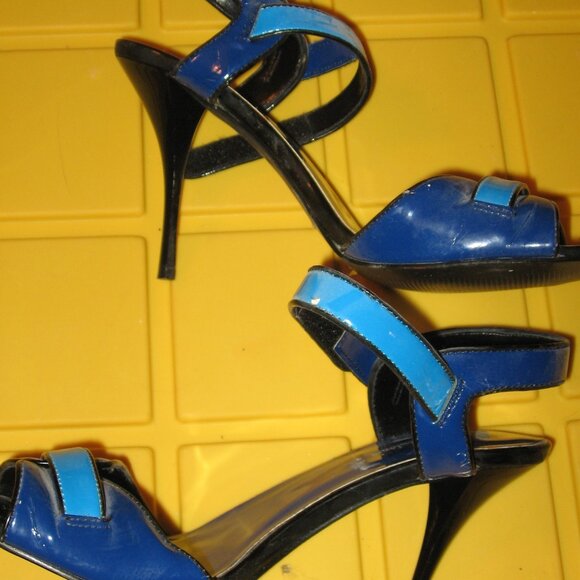 Michael Antonio Strappy Stiletto Heel Pumps Blue & Black Size 8 - Picture 1 of 5